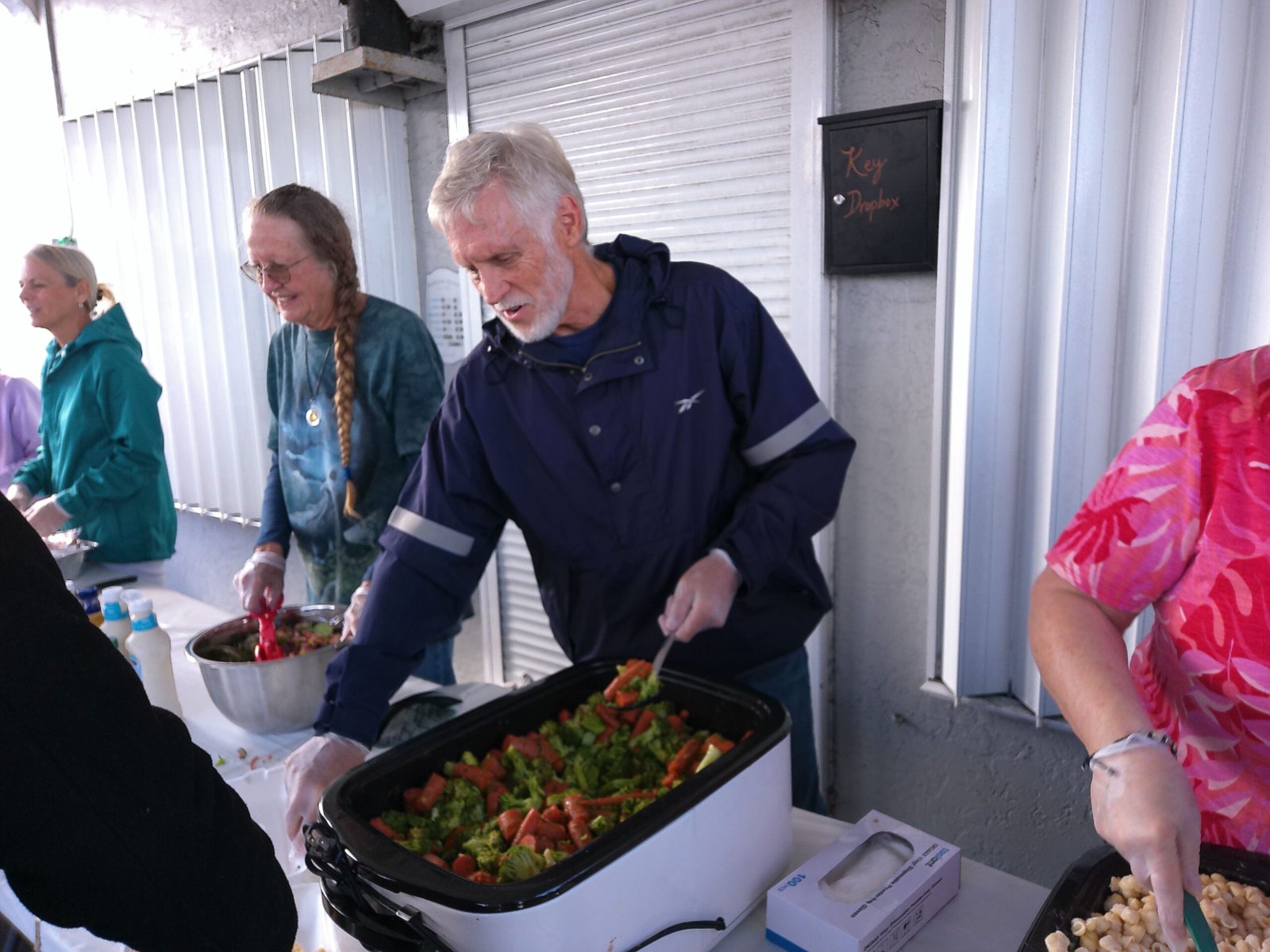 Picture of the serving line for Sunday Dinner