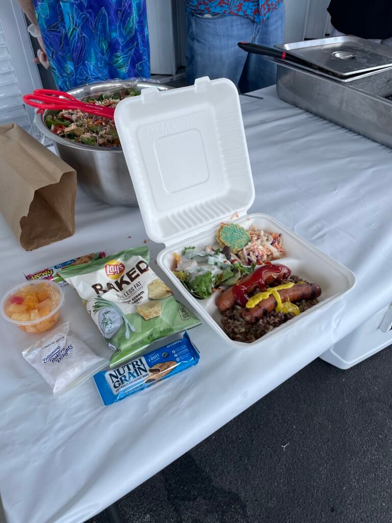 Prepared meal with snack bag